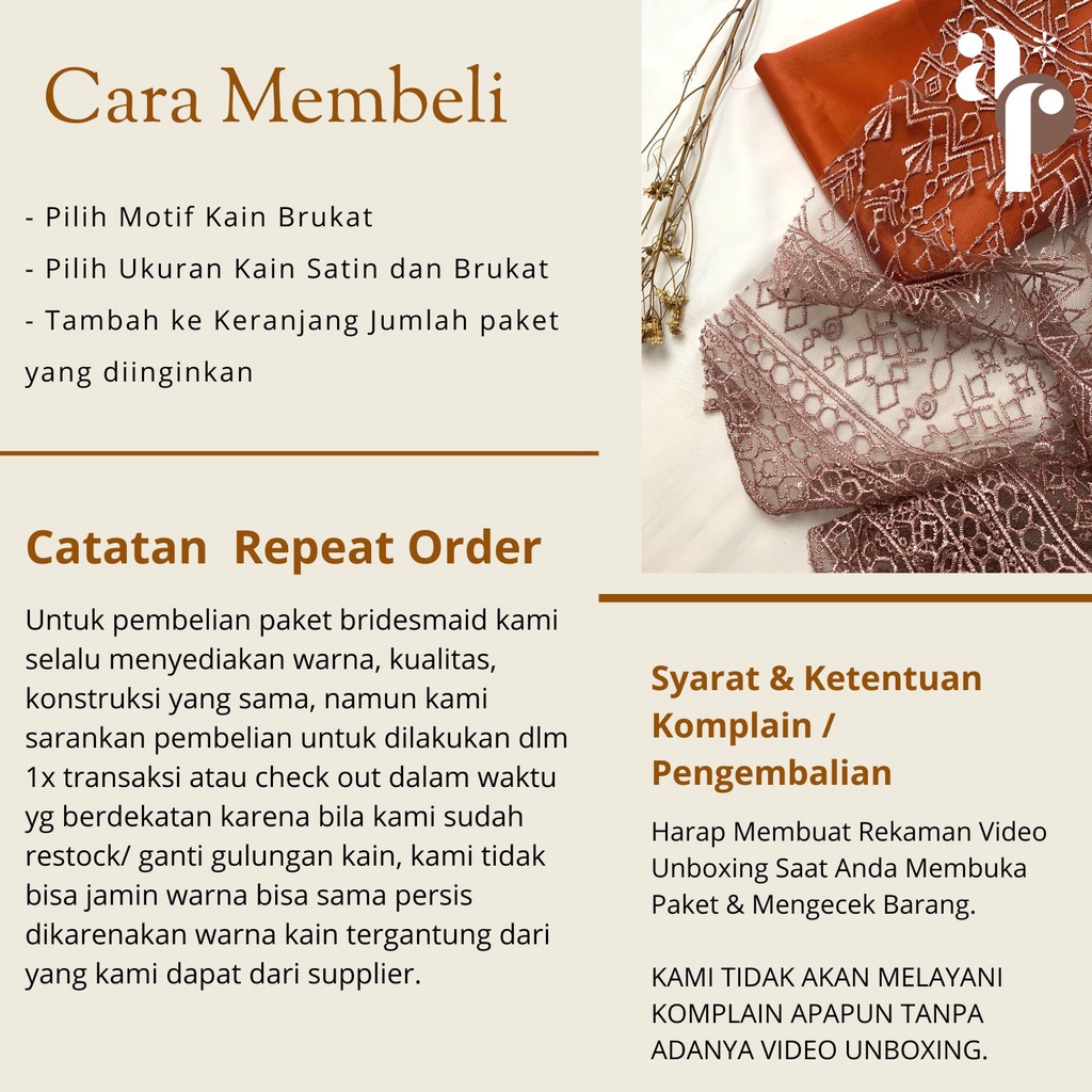 Paket Kain BRIDESMAID PREMIUM // Lamaran // Seragaman Keluarga // Wisuda Lengkap Satin Kebaya Brokat Warna Sea Salt