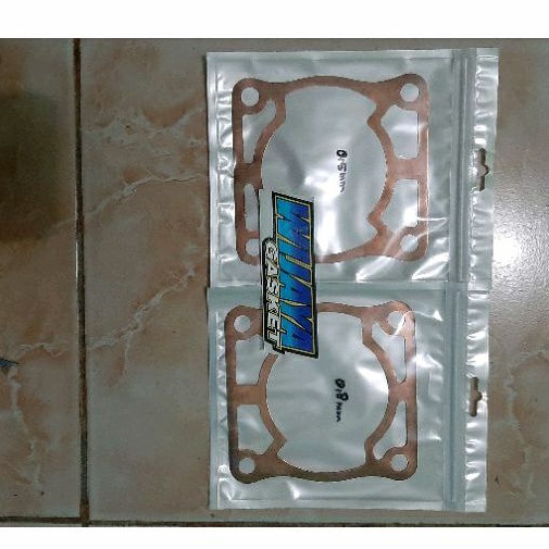 Perpak paking gasket blok buring almunium dan tembaga rx king rxking rxs tebal 0.5mm 0,8mm 1,0mm