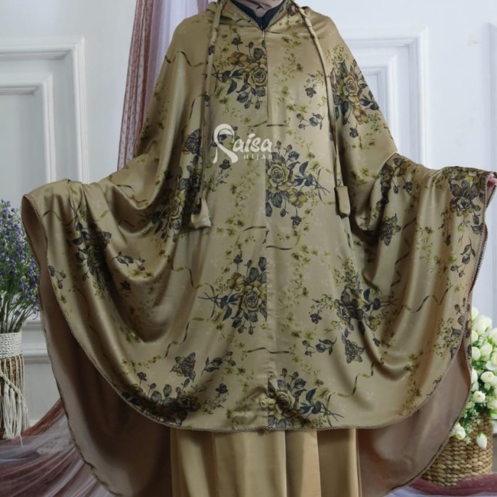 Mukena Silk Motif Resleting Safara/Mukena Silky Motif Raisa Hijab