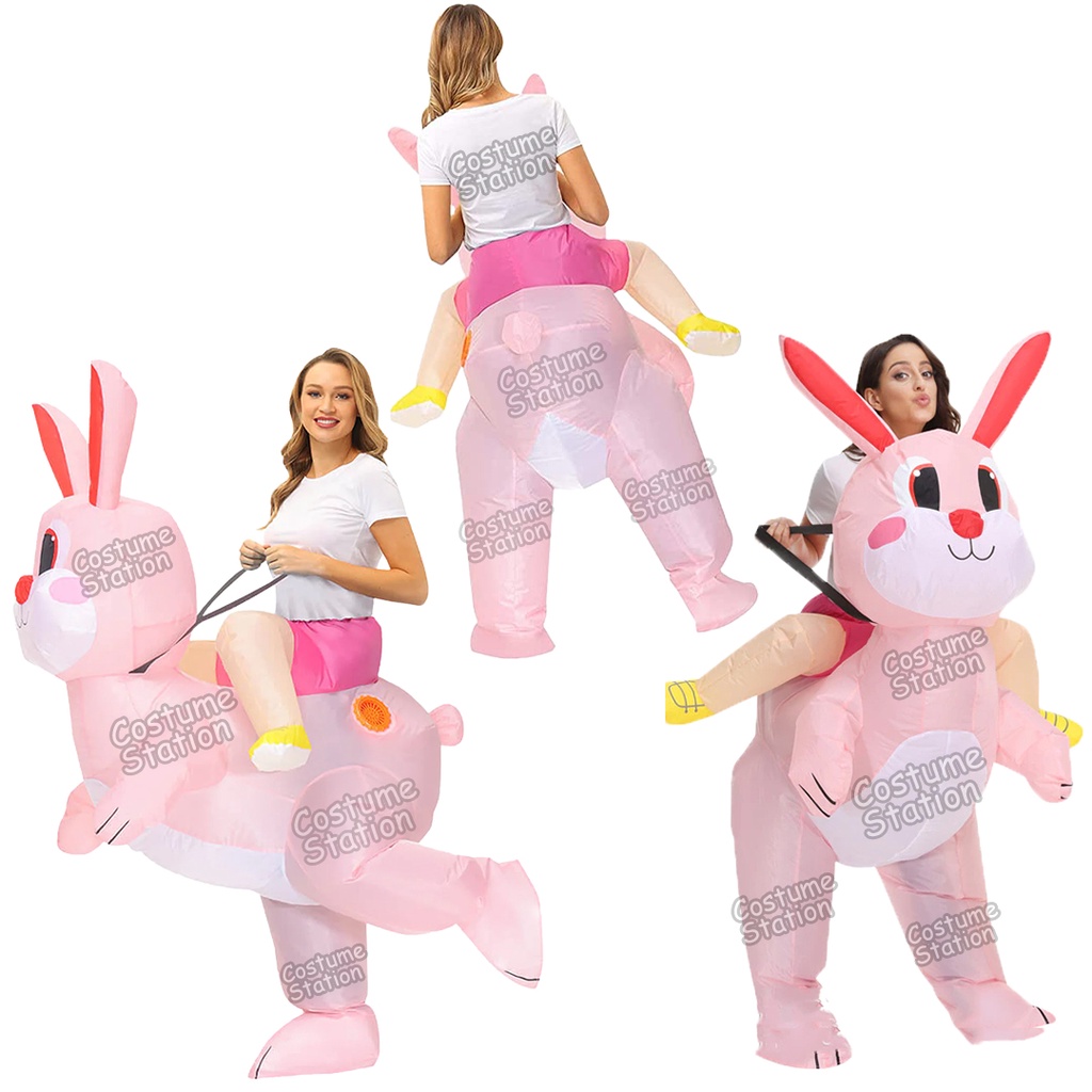 Kostum Rabbit Back Ride / Costume Kelinci Hewan Binatang Animal Inflatable pompa angin dewasa