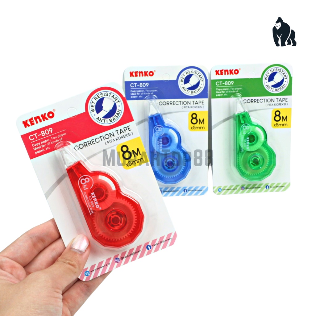 

Correction Tape Kenko CT-809 / Tipex Kertas Roll Ecer / Pita Koreksi 8 Meter