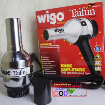 Wigo Taifun Hairdryer / Pengering Rambut Hair Dryer Europe Germany Ionic Anti Static - 1000W