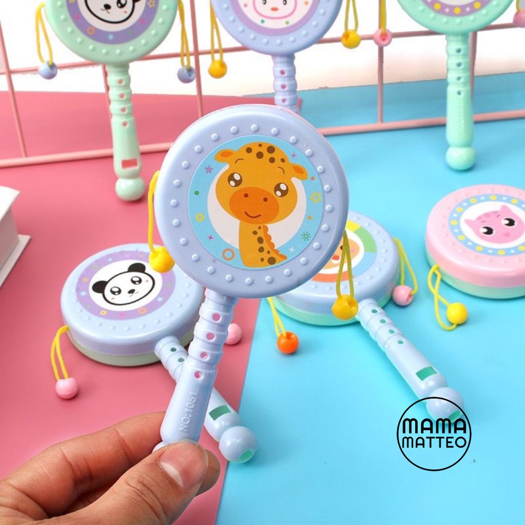 Rattle Stick 2 Sisi Warna Random / Mainan Tongkat Genggam Tangan Bayi Anak Bahan Plastik