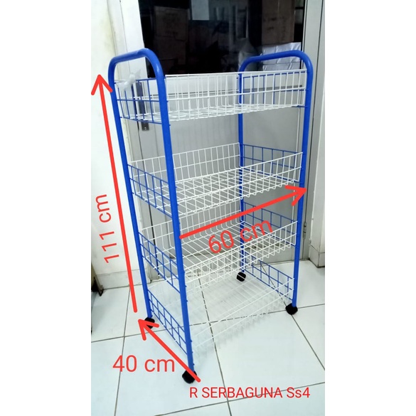 Rak Serbaguna Susun 4 + Roda Porto