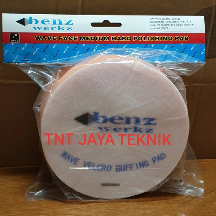 Busa Poles Mobil Orange 7 Inch Benz Wave Velcro Buffing Pad 2 Pcs 7"