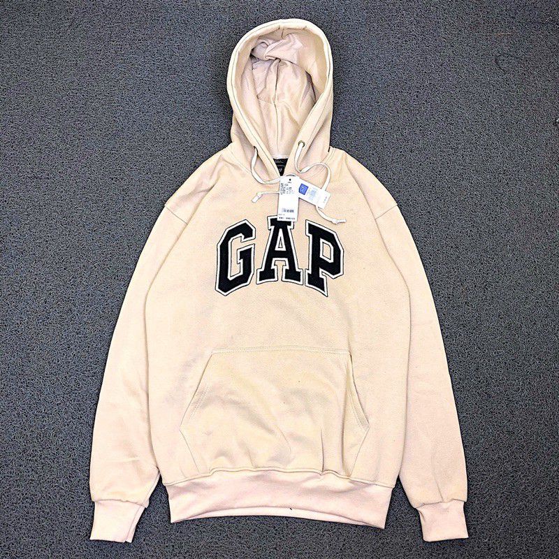 HOODIE GAP CREAM BORDIR FULL TAG LABEL CASUAL HYPE