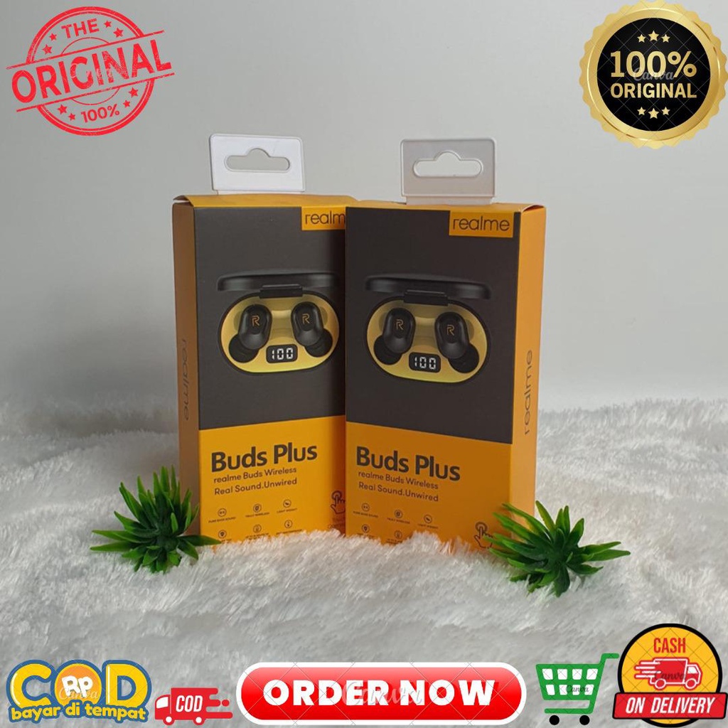 EARBUDS HEADSET HEDSET BLUETOOTH REALME WIRELESS + LED