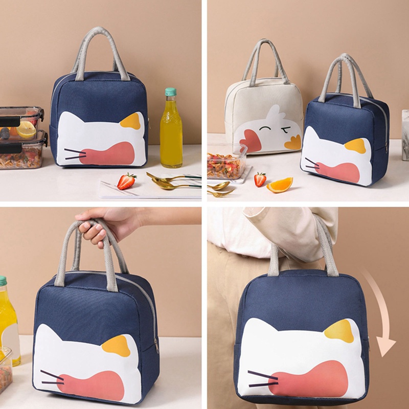 MMM Tas bekal Makan Siang Karakter Hewan Tahan Panas Portable Lunch Bag New Thermal Cooler Makanan Tas Lunch Box Karakter Anti Air Murah Import