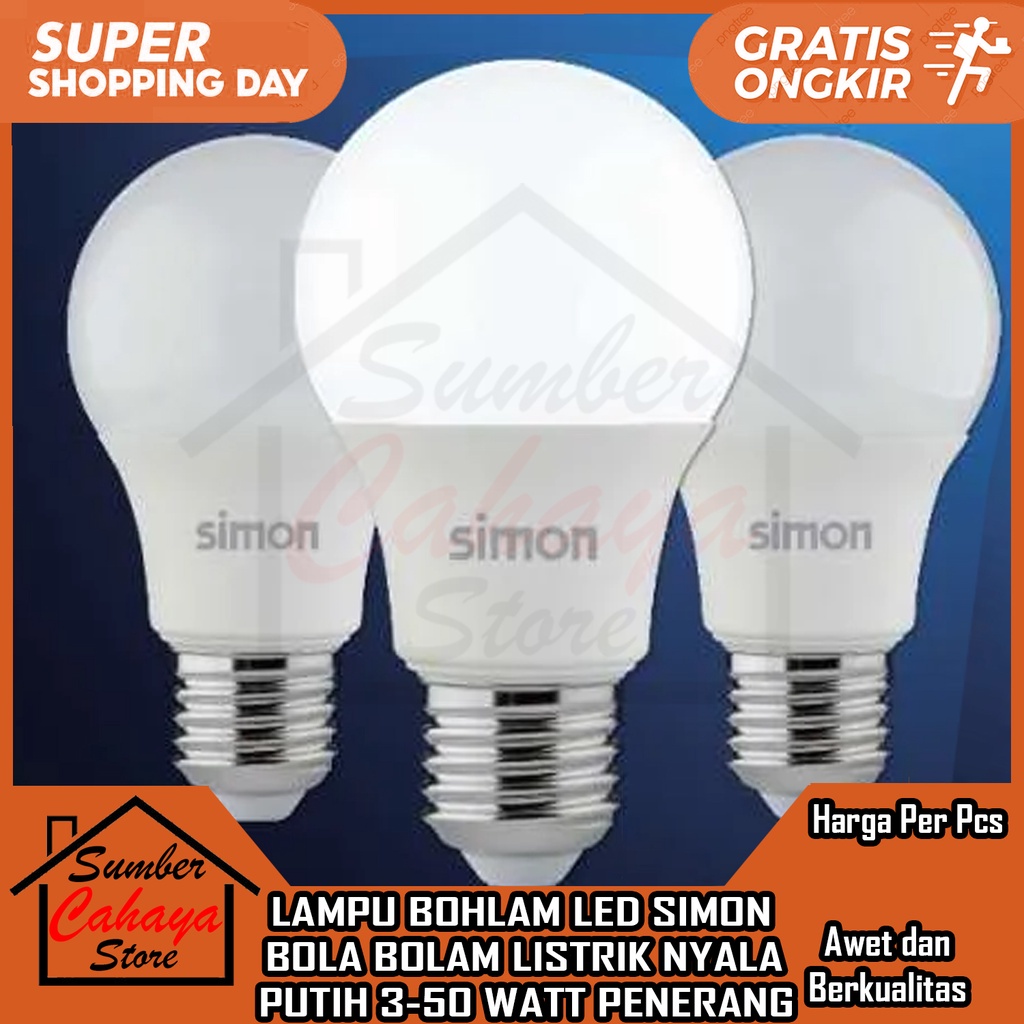 Lampu Led Capsul Simon 3 5 7 9 11 13 15 20 30 40 50 W Wat Watt Simon Bulb Jumbo Tabung Kapsul Terang