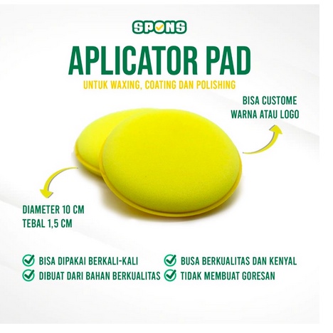 Spons poles aplikator pad “BISA CUSTOM LOGO” tebal 15mm