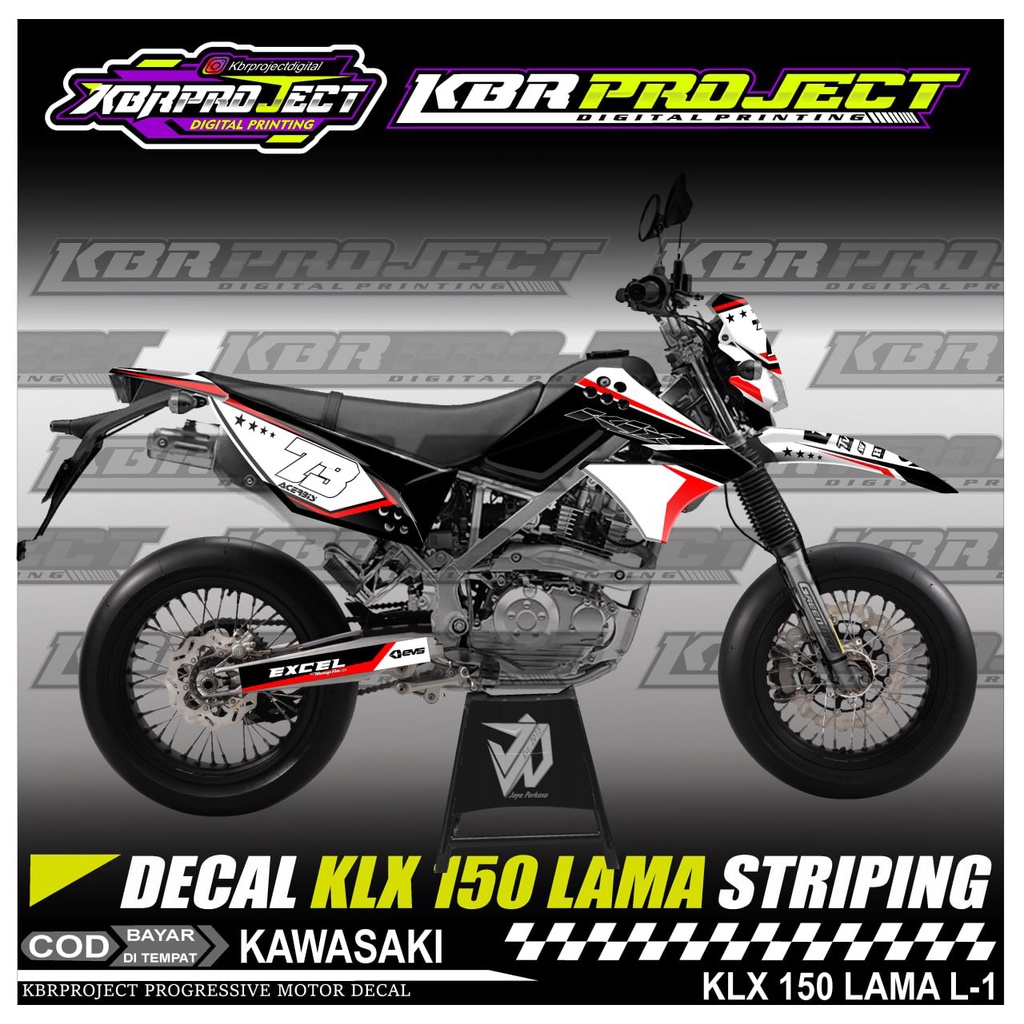 KLX 150 LAMA STIKER MOTOR KEREN DECAL STIKER FULL BODY LIS VARIASI KLX 150 LAMA STIKER MOTOR KAWASAK