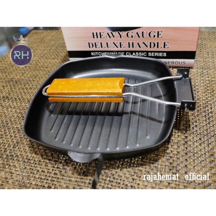 grill pan  SQUARE GRILL PAN || TEFLON WAJAN BBQ || BAKARAN SERBAGUNA(T8L4) termurah grill pan listri