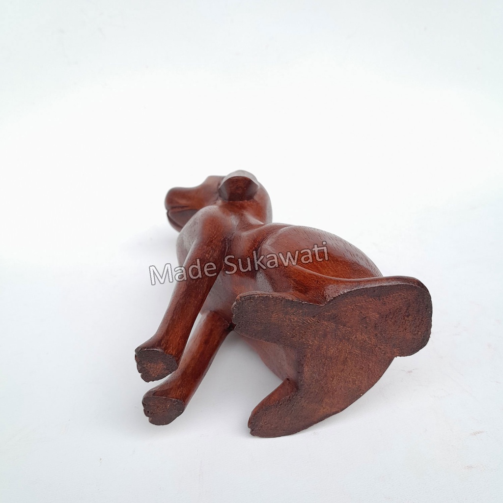 Kerajinan patung kayu mini 10cm Anjing kelinci gajah Babi handmade