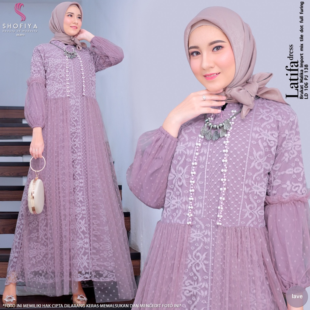 [NEW] LATIFA DRESS GAMIS BRUKAT PESTA ORI BY SHOFIYA || DRESS KONDANGAN WANITA TERBARU