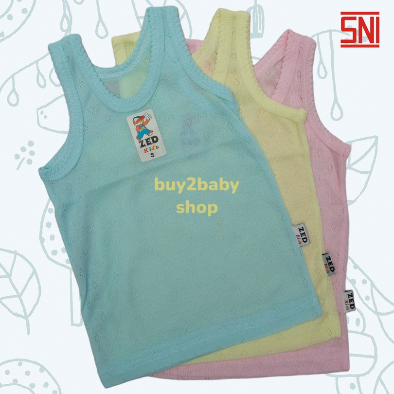 Singlet Bayi zed kids putih dan mix warna bayi usia 6-24 Bulan isi 6 PCS