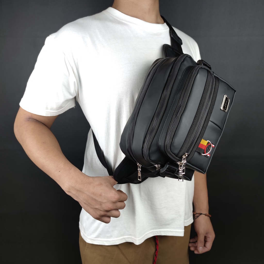 Tas Selempang Bahu Polo Amstar Bahan Ballon Tebal Waistbag Tas Pinggang Terbaru