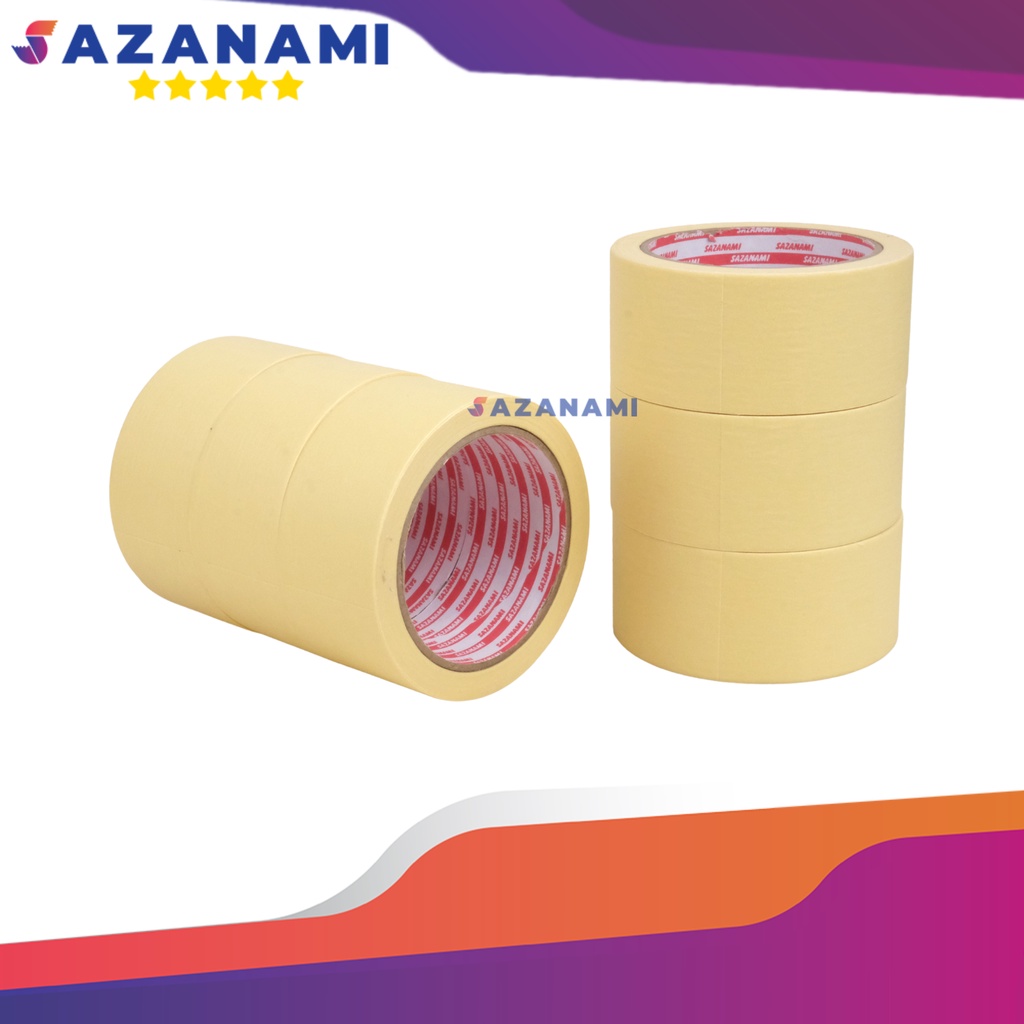 

gk Lakban Kertas Masking Tape 2" 48mm x 27m Sazanami Tape isolasi kertas