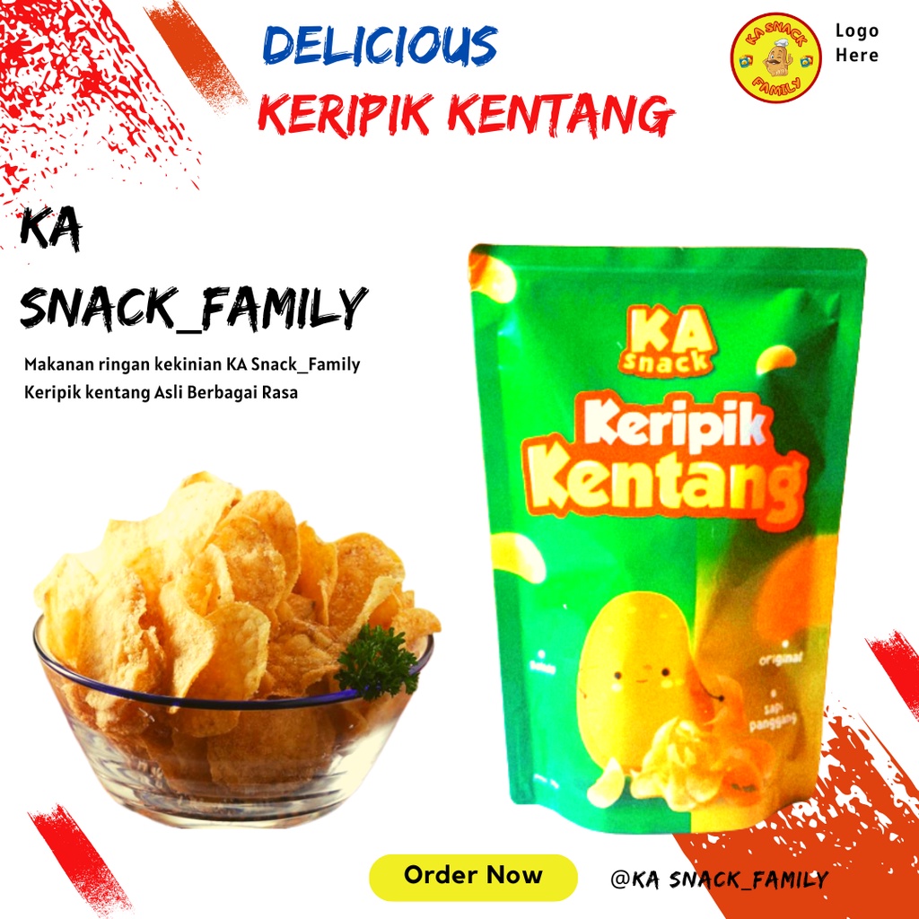 

KA Snack Keripik Kentang Original New Packaging / Kripik Kentang Cemilan Kekinian