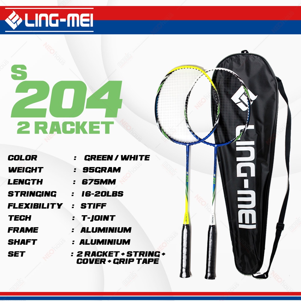 BADMINTON RACKET LINGMEI S204 - Sepasang Raket Bulutangkis Ling Mei S 204
