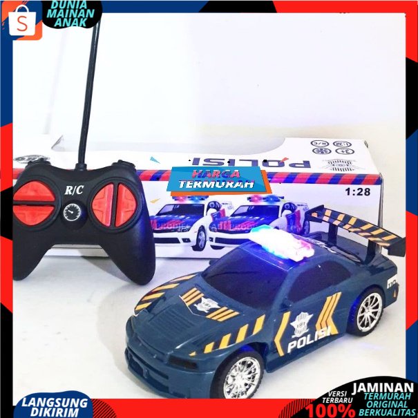 Mainan mobil Polisi Berlampu remote control Rc Car remot kontrol sedan  RC Sport Car Racing Balap