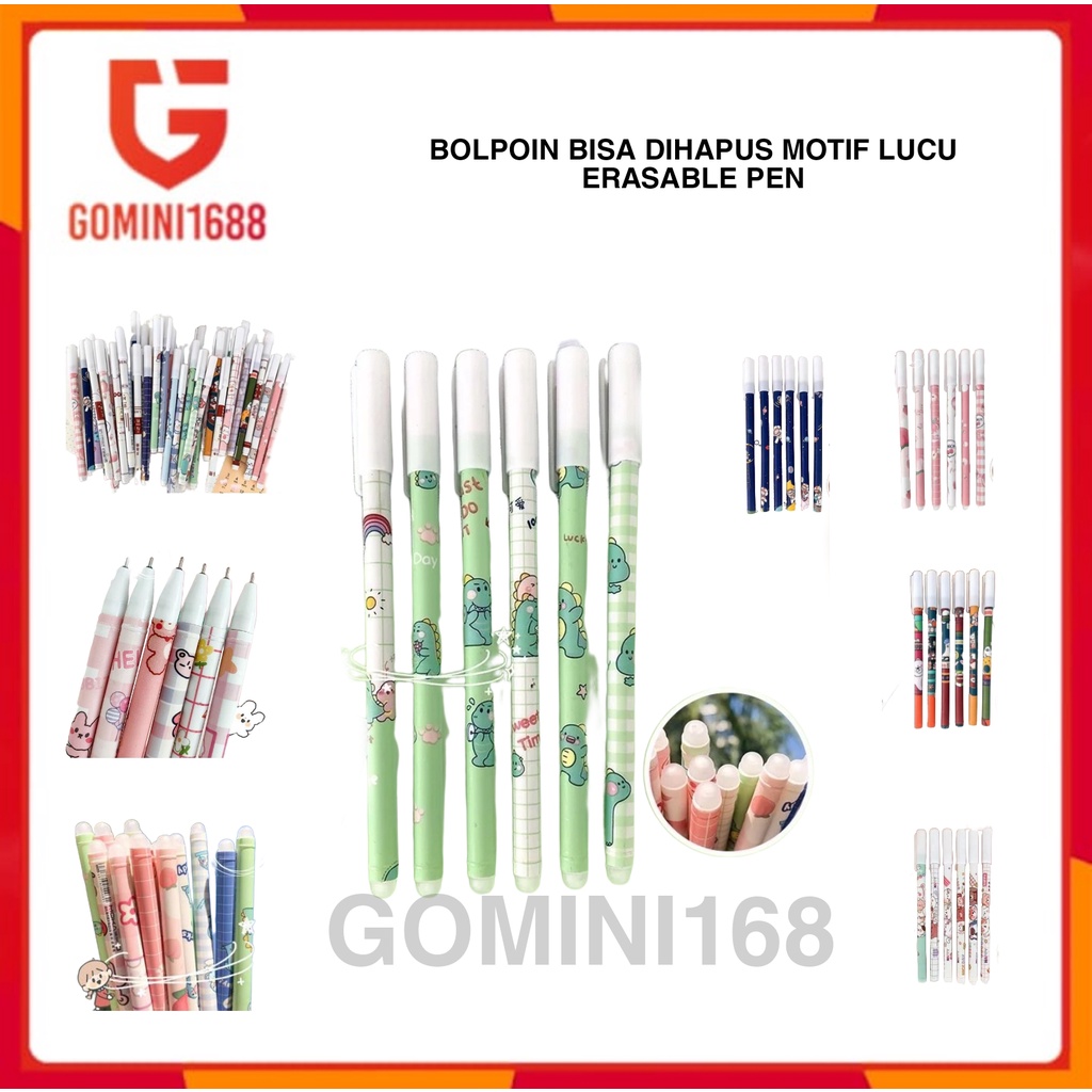 

Bolpoin Gel Pulpen Bisa Dihapus Karakter Lucu Warna Warni Erasable Pen Ballpoint Pena Panghapus