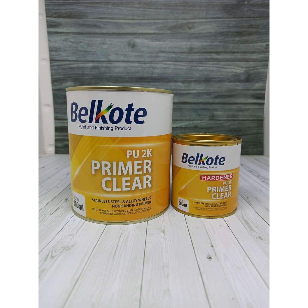 BELKOTE PU 2K PRIMER CLEAR 1L SET DASAR VELG STAINLESS ALOY