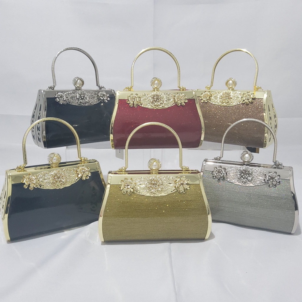 Tas Pesta Farnell Wanita Ukuran Besar Cantik Clutch Diamond 2913/2924 Elegan Mewah Cantik Muat HP