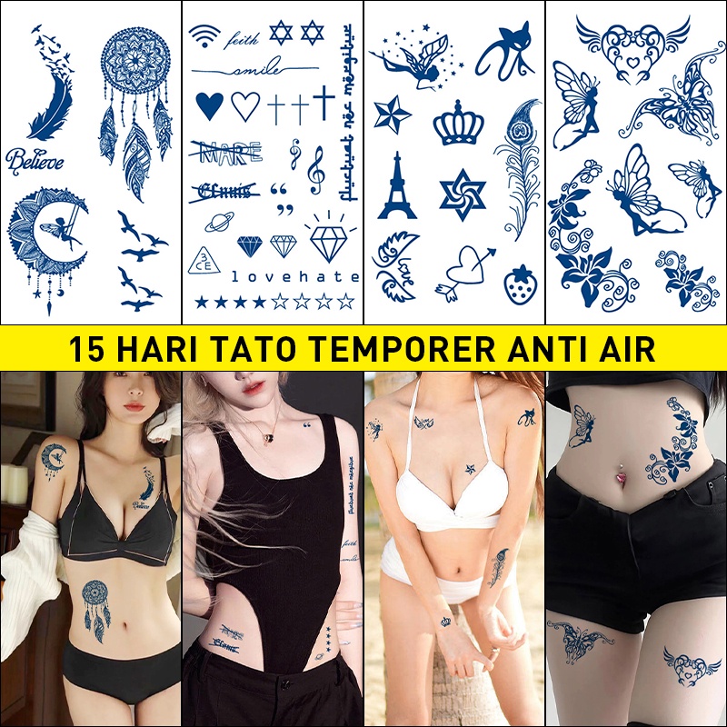 【TATTOO ARTIST,】tato tahan air，Stiker Tato Fruit Ink，15 hari tato temporer anti air,tato temporer tahan lama 15 hari tato temporer anti air /tato jus/Tato temporer tahan air 3D