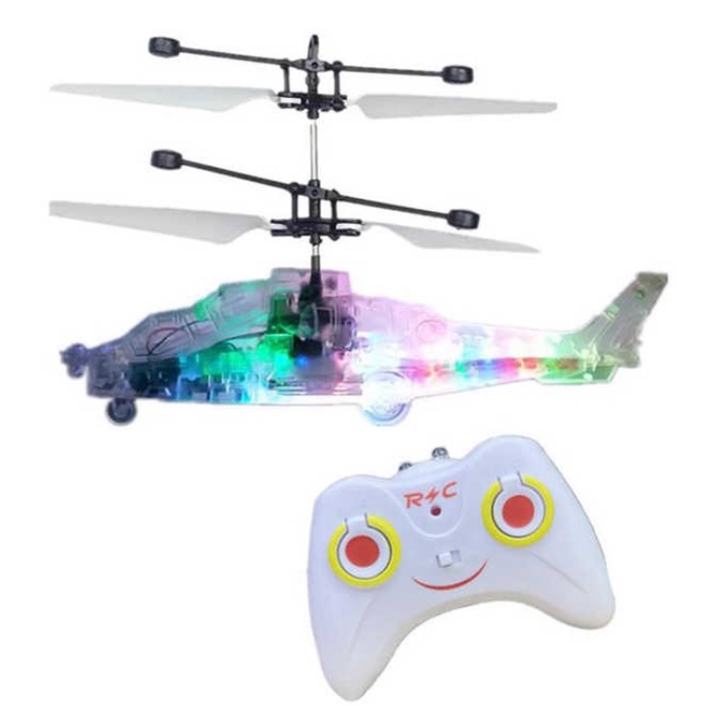 Helicopter Transparan LED Mainan Helikopter Terbang RC Remote Control