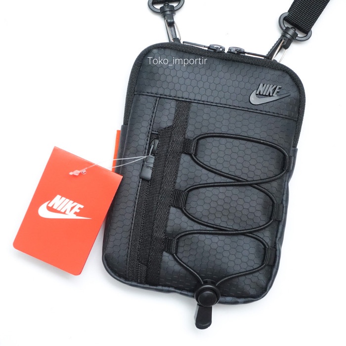 Tas Tas Slingbag Nike Mini Waterproof Tas Selempang Pria Unisex Mirror Ori - Hitam ransel pria selem