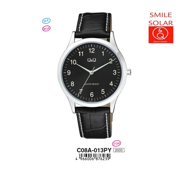 Jam Tangan Pria Casual Stylist Kulit Leather Analog Original Q&amp;Q QnQ QQ C08A Series