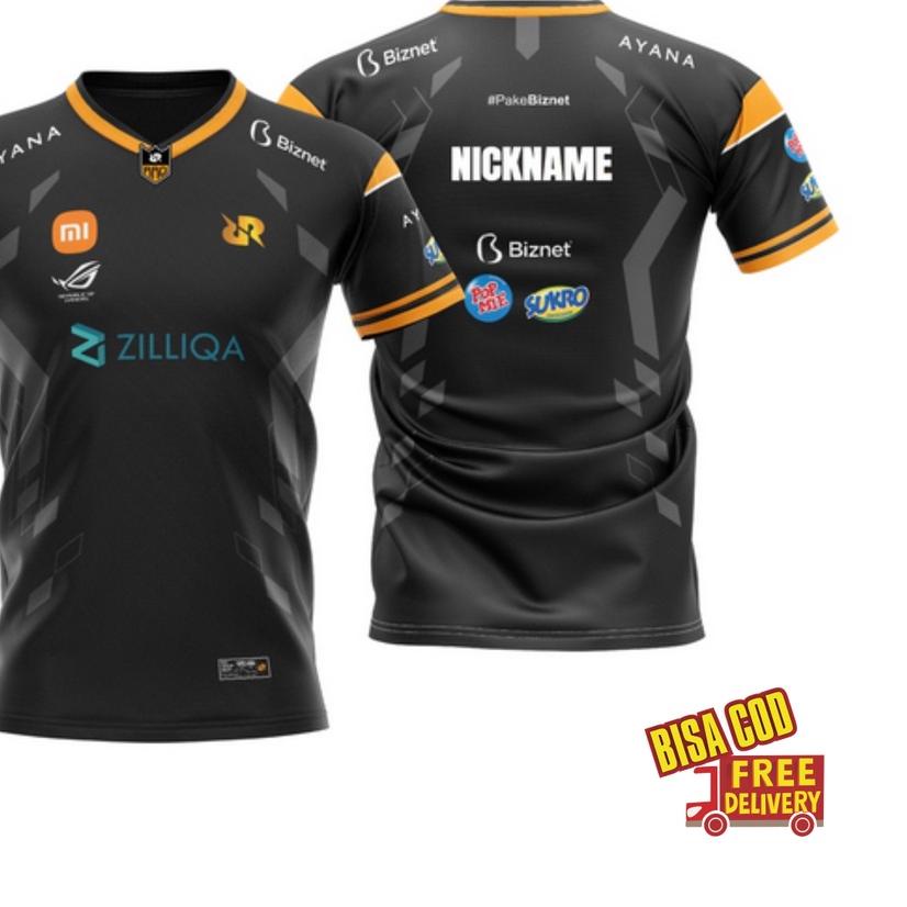 ♨ JERSEY BAJU KAOS MURAH GAMING RRQ 2022 BLACK HITAM FREE NICKNAME ✧