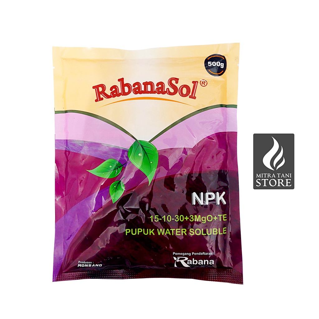 RabanaSol Pupuk Water Soluble NPK 15-10-30 500gr