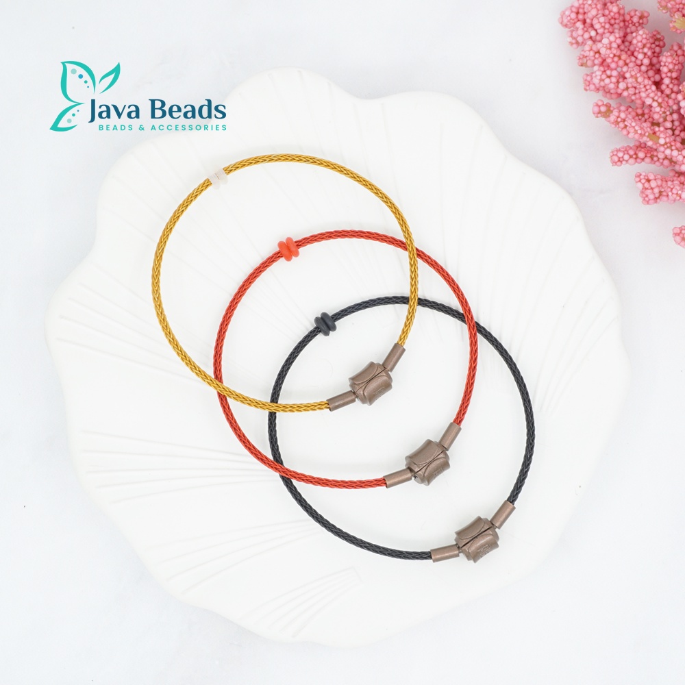 Gelang Tali Kawat Wirerope 2mm Untuk Charm Liontin Mainan Emas