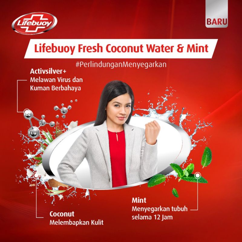 Lifebuoy Body Wash Refill Fresh Coconut Water &amp; Mint 400ml Multi Pack