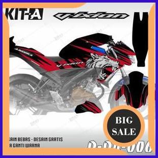 Decal New Vixion Facelift MOTIF MERAH SERIGALA D-D4-006 1M4R23 perkakas