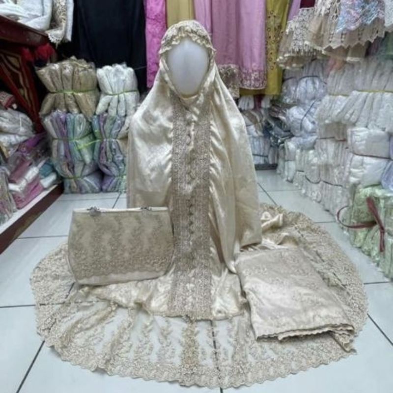 MUKENA PRADA MAWAR  TAS BEHEL / MUKENA PRADA SEROJA TAS BEHEL/MUKENA PRADA PREMIUM/MUKENA PRADA TERBARU/MUKENA TELARIS