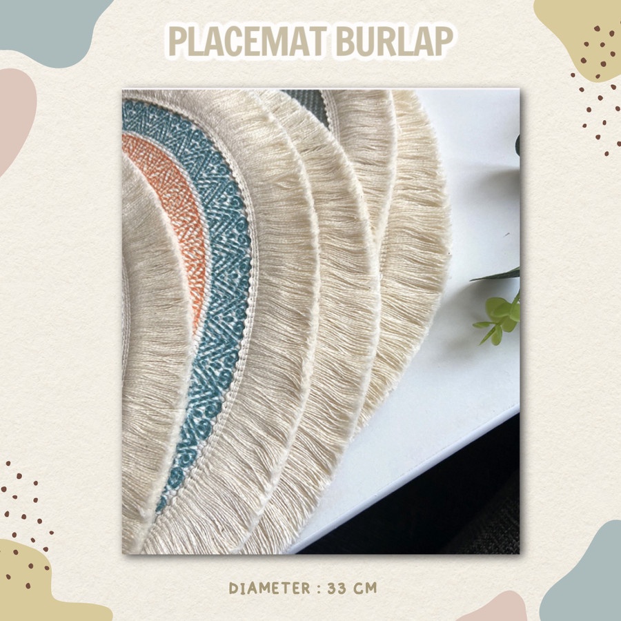 PF- Placemat burlap / tatakan piring / alas piring