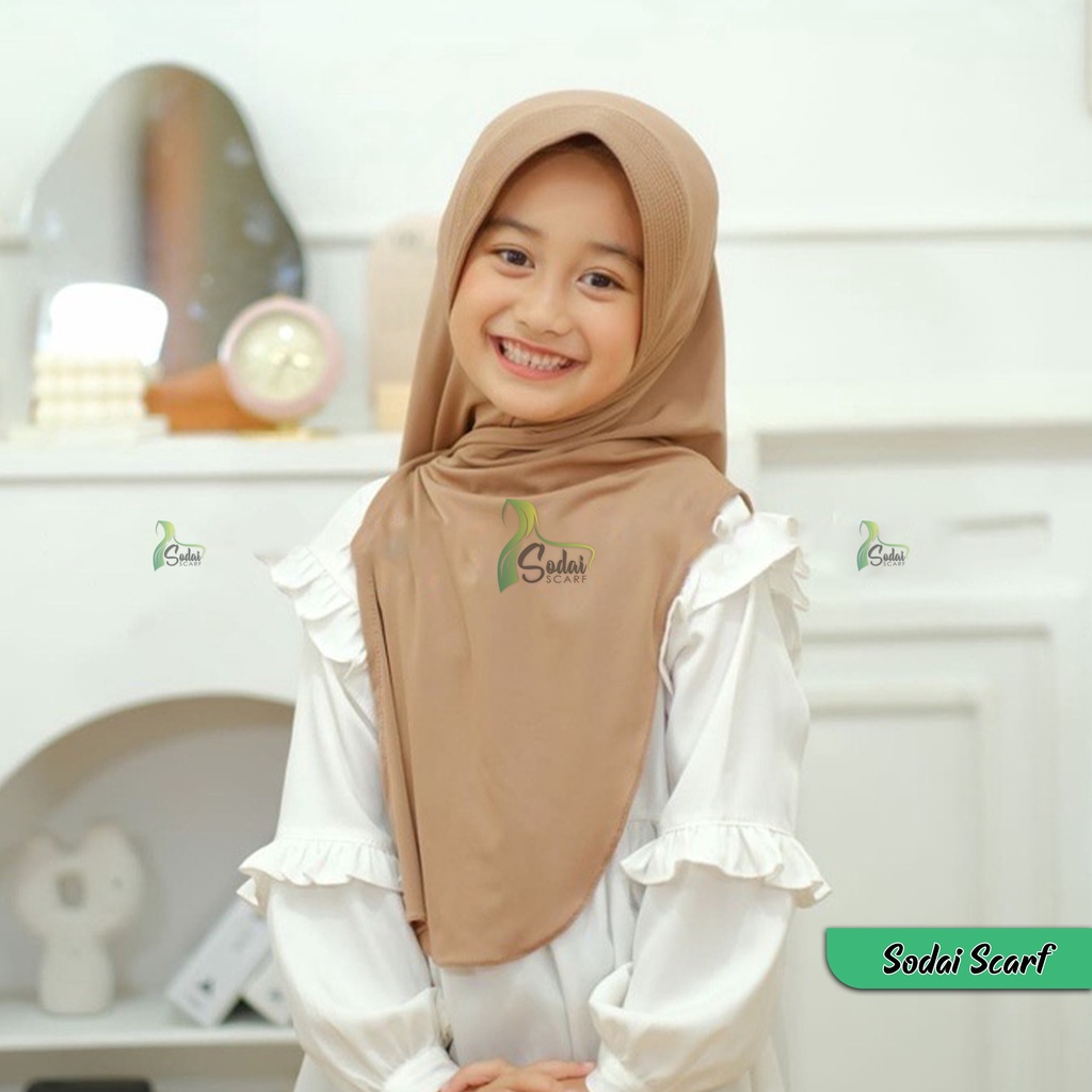 Hijab Segitiga Instan Pad Jersey Anak Remaja 6 - 12 Tahun