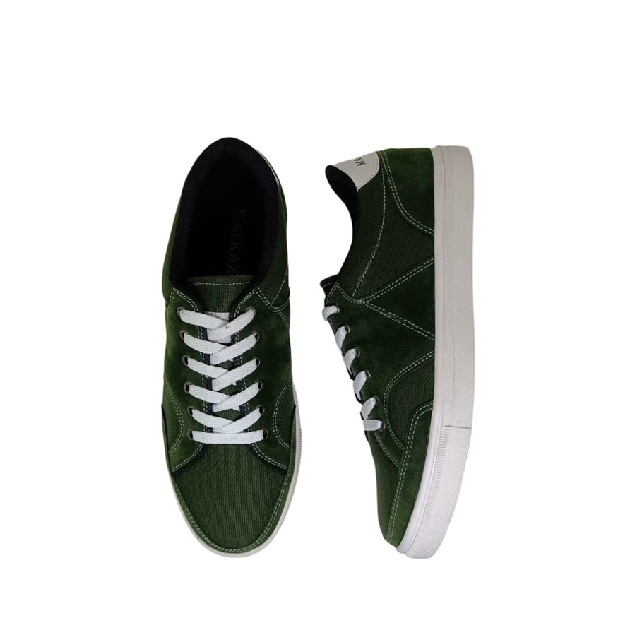 ALFIAN X ZAGIB SNEAKERS | Sepatu Pria Green Army Big Size Kets Tali Skate Daily Cowok Ukuran Besar Jumbo 39-44