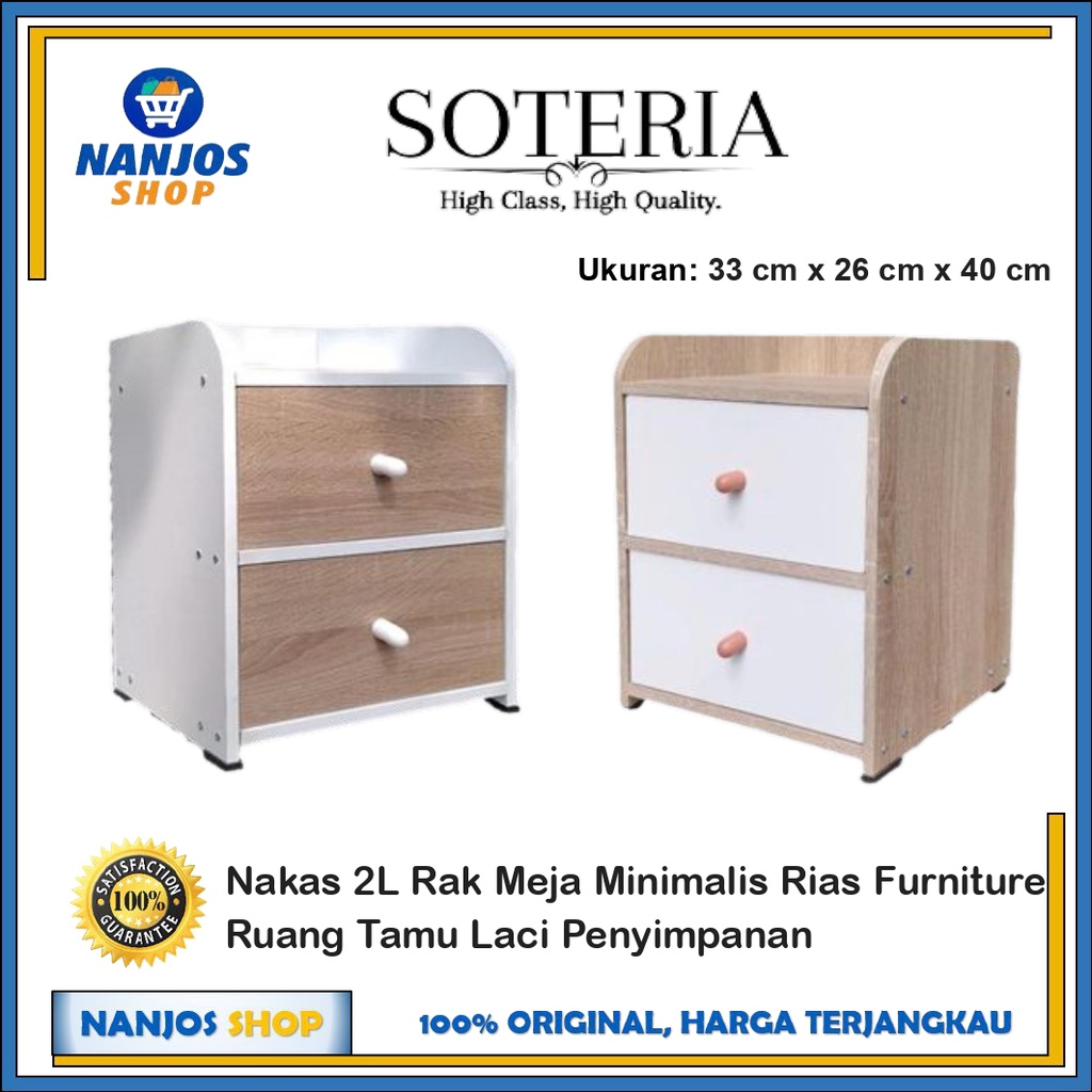 Nakas 2L Rak Meja Minimalis Rias Furniture Ruang Tamu Laci Penyimpanan