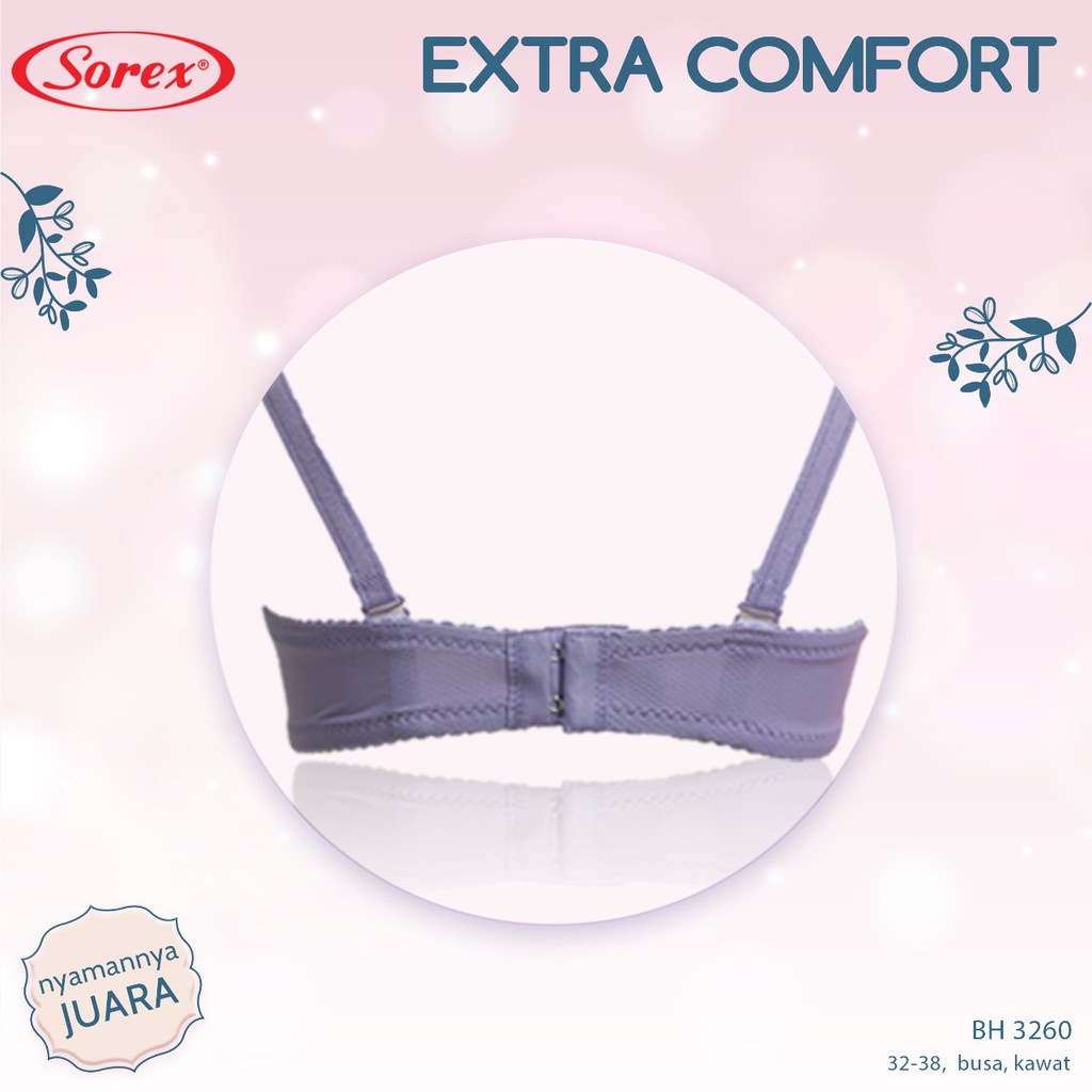 Sorex Bra Extra Comfort Busa Sedang Kawat Kait 2 Setara Cup B BH 3260