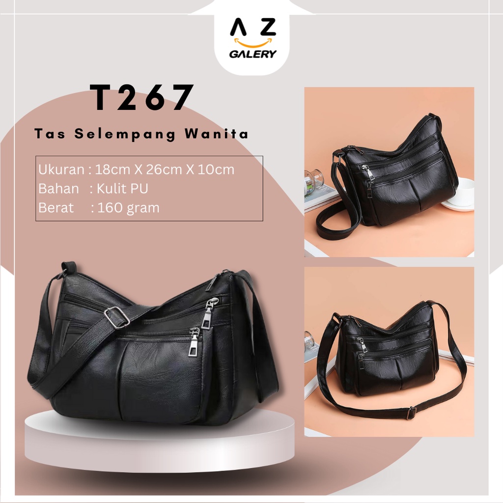 Tas Selempang Wanita Fashion Korea Style Kasual Motif Tas Bahu Cewek Sling Bag Women Kulit PU AZGALERY / COD / T267