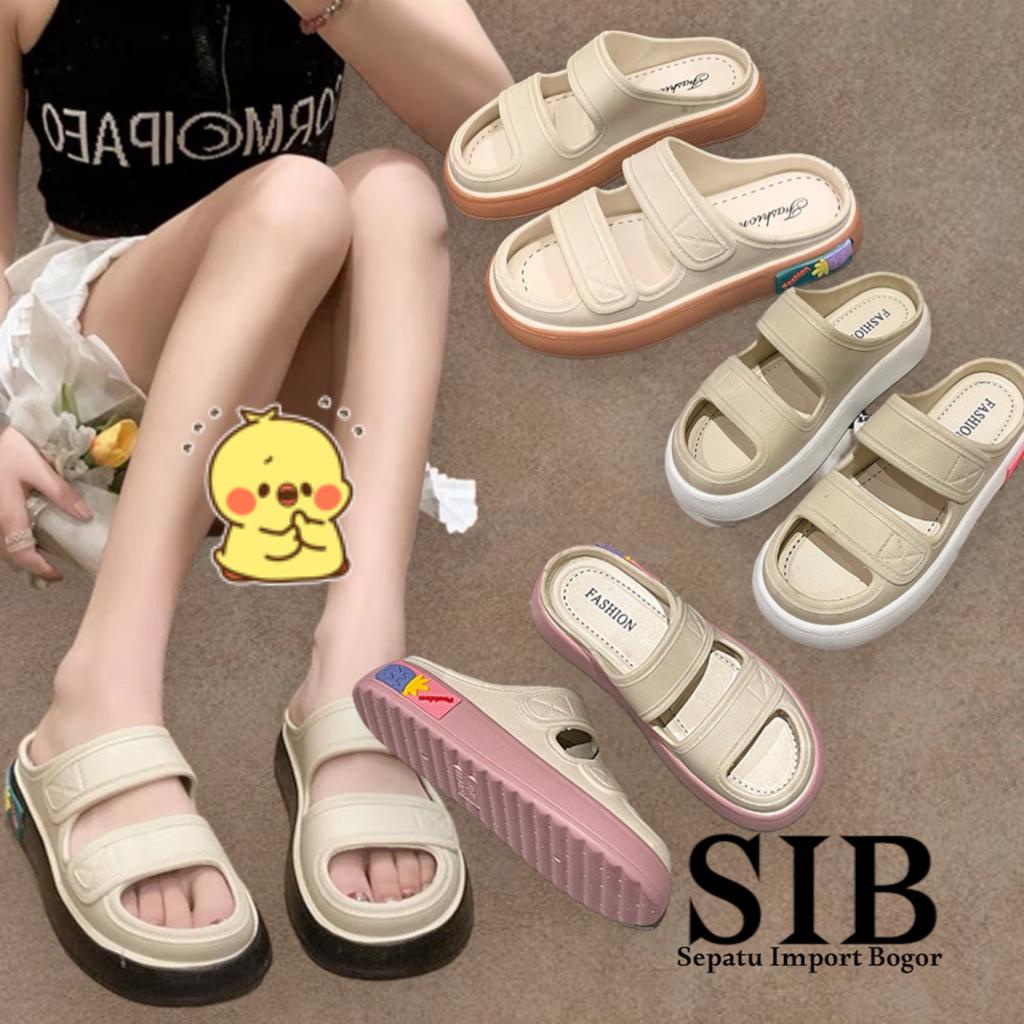 Sandal wedges selop wanita Terbaru HYS 029-2/sendal karet jelly perempuan kekinian / Sandal wanita HYS 029-2 Ban 2 / Sandal Wanita Jelly Karet THE ONLY POLOS Import Kain Tebal