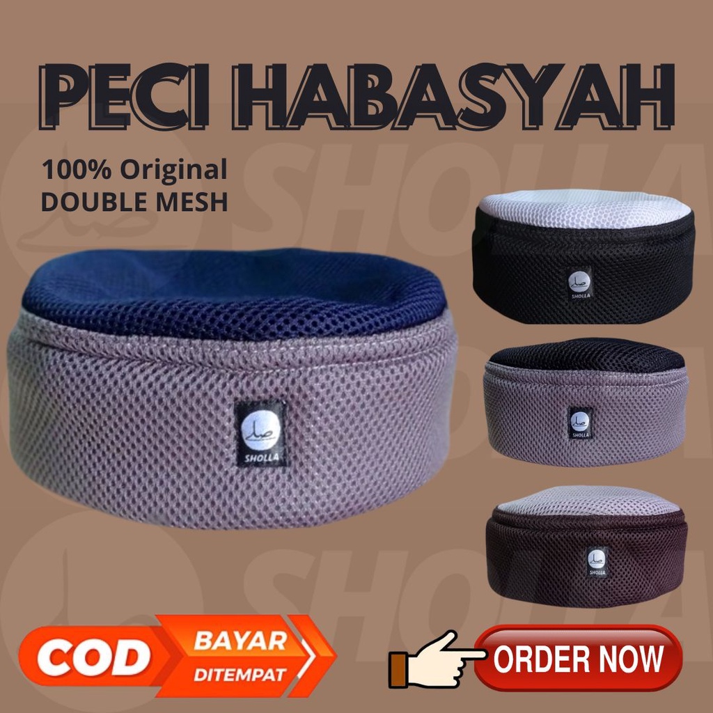 Peci Sholat Habasya Dewasa Original / Peci Habasya Sholla / Peci Habasya Dewasa All Size Perlengkapa