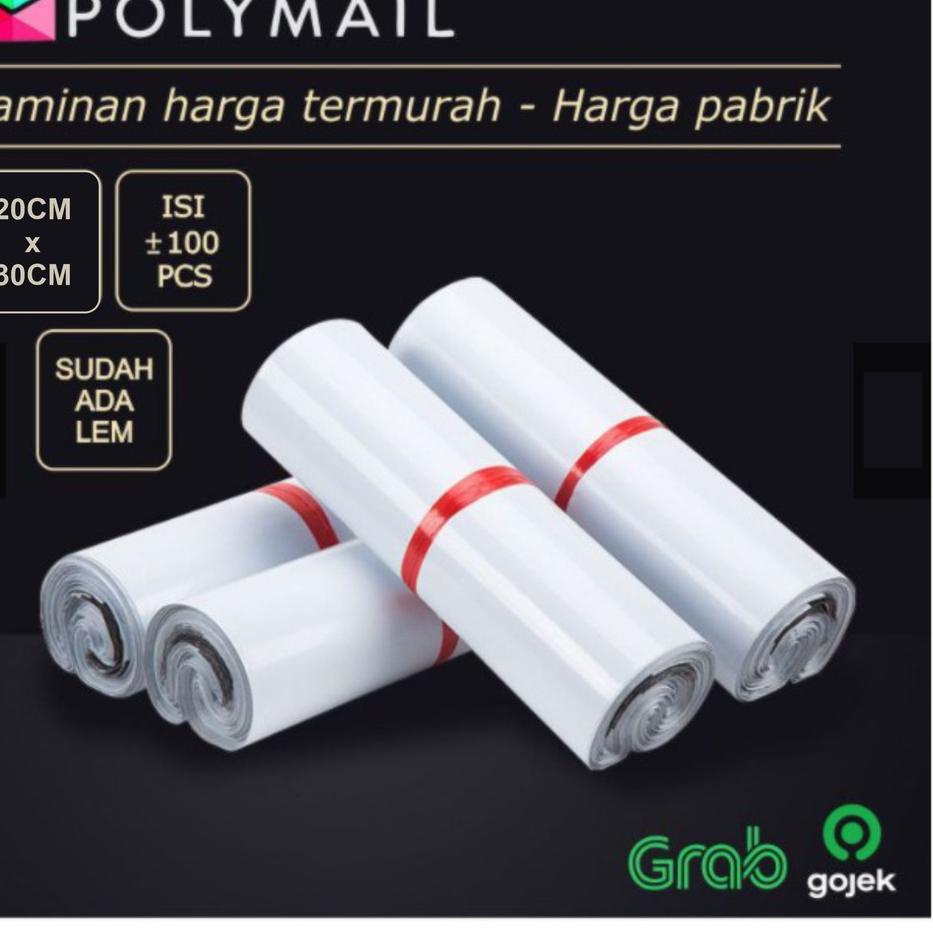 

Star POLYMAILER ±100PCS 20x30CM PUTIH PREMIUM GLOSSY PLASTIK POLYMAILER WHITE 