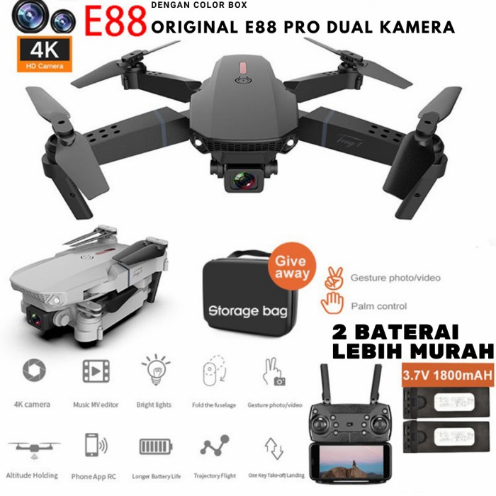 Drone Murah 4K Dual Kamera Optical Flow Stabil