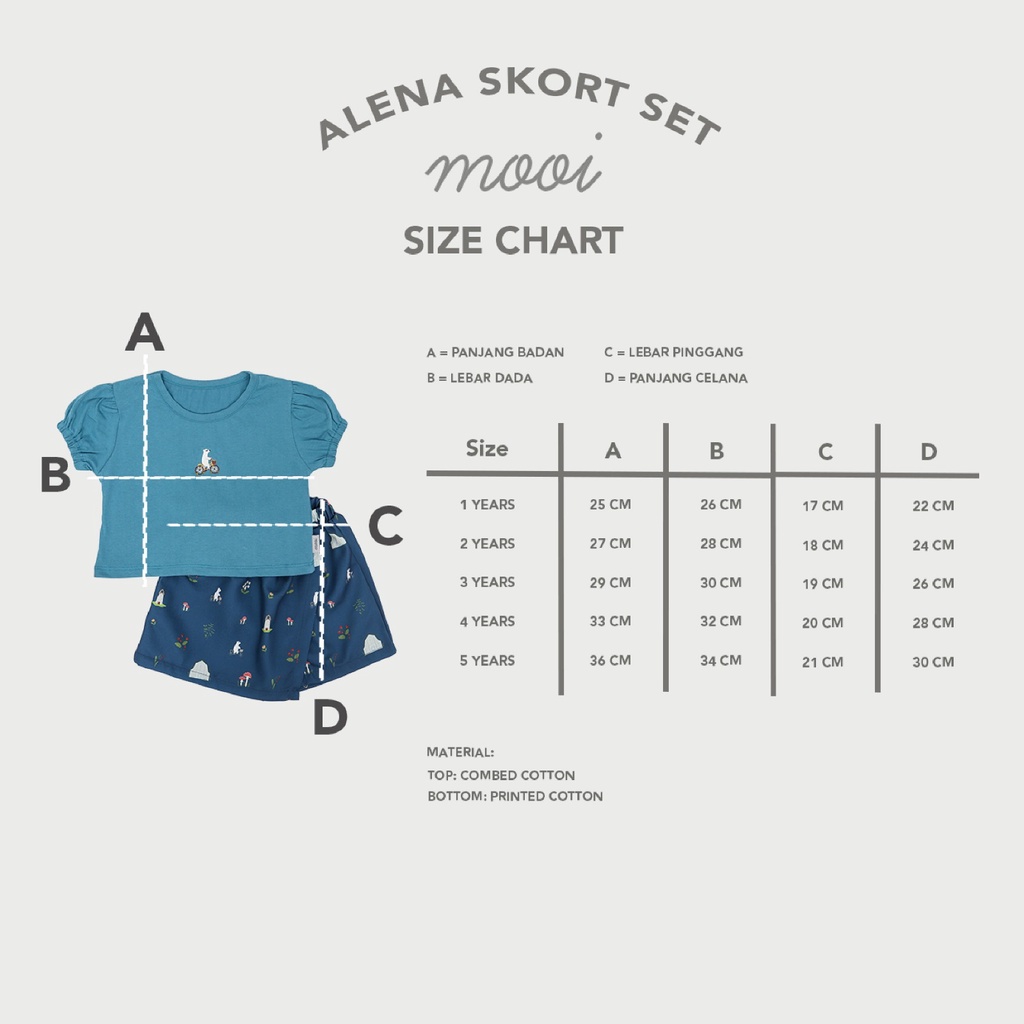 MOOI ALENA SKORT SET - Mooi Setelan Anak Perempuan Alena Skort Set 1-5 Tahun