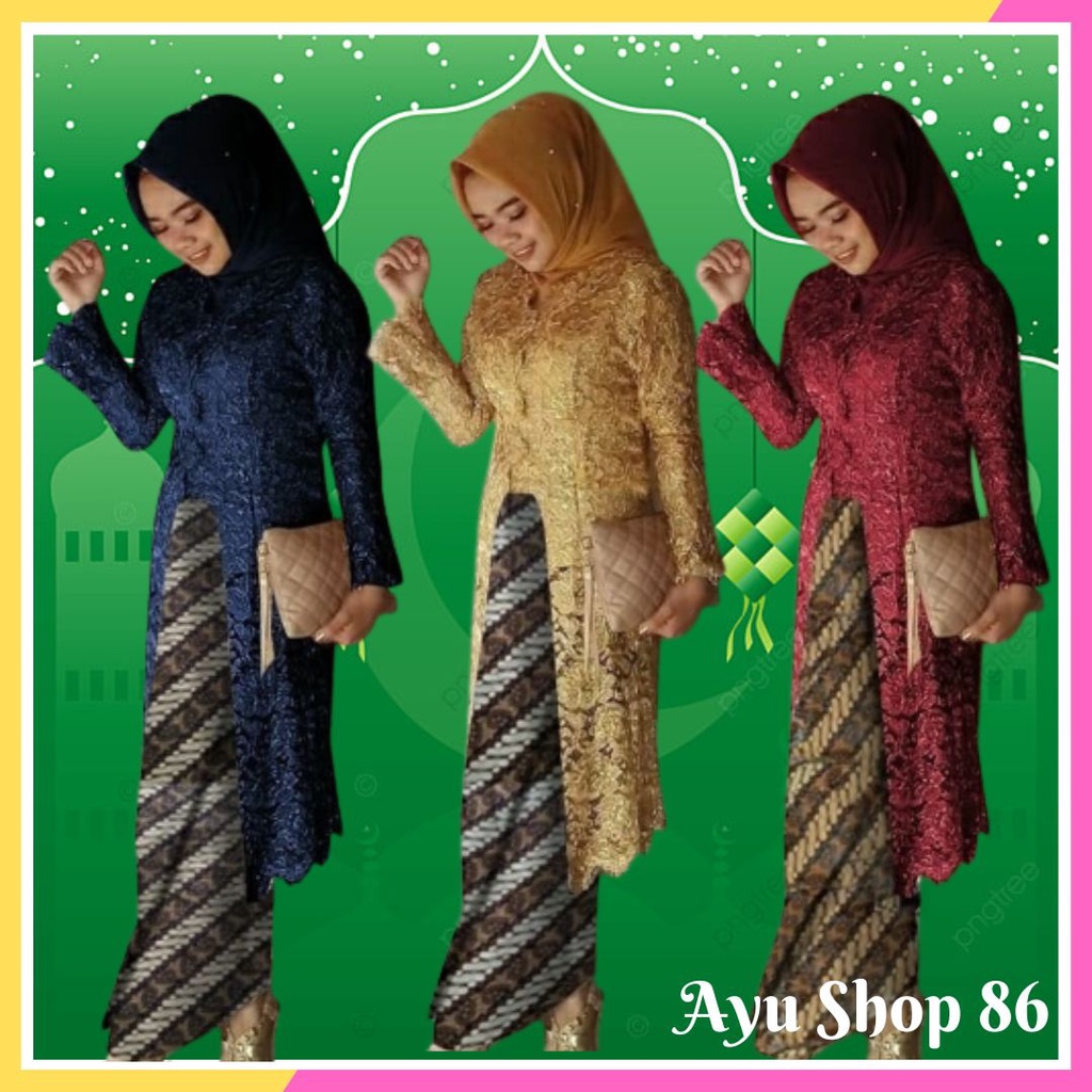 Setelan Kebaya Nurti Baju Set Rok Wanita Muslim Dewasa Remaja Modern Murah Mewah Elegan Anggun Canti