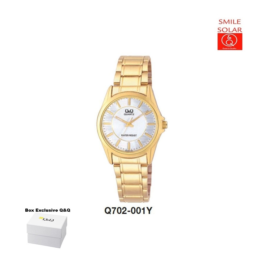 Jam Tangan Pria Casual Business Rantai Stainless Steel Analog Original Q&amp;Q QnQ QQ Q702 Q702J Series